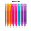 0.7mm Magic Erasable Pen Press Gel Pen Set 8 Colors Erasable Refill Rod Gel Ink Stationery Retractable Pens Washable Handle Rod