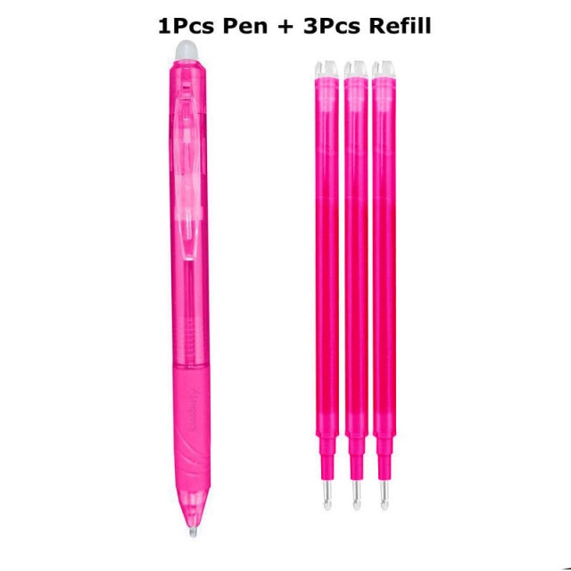 0.7mm Magic Erasable Pen Press Gel Pen Set 8 Colors Erasable Refill Rod Gel Ink Stationery Retractable Pens Washable Handle Rod