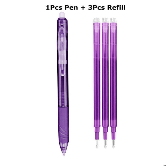 0.7mm Magic Erasable Pen Press Gel Pen Set 8 Colors Erasable Refill Rod Gel Ink Stationery Retractable Pens Washable Handle Rod
