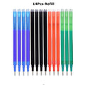 0.7mm Magic Erasable Pen Press Gel Pen Set 8 Colors Erasable Refill Rod Gel Ink Stationery Retractable Pens Washable Handle Rod
