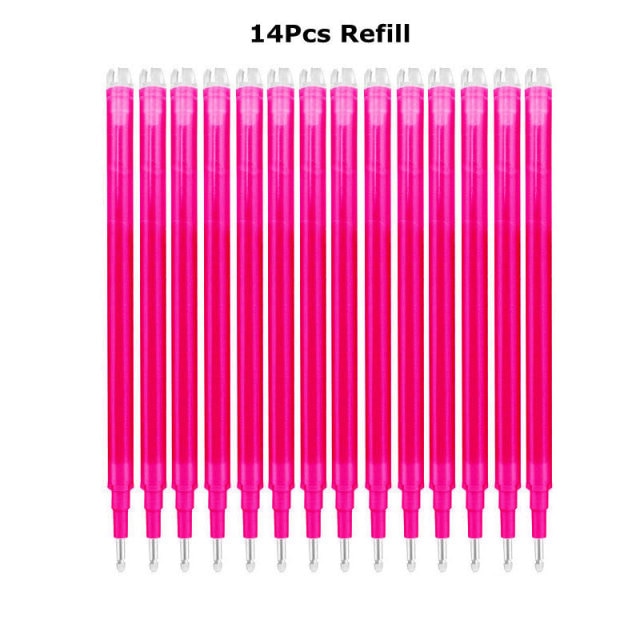0.7mm Magic Erasable Pen Press Gel Pen Set 8 Colors Erasable Refill Rod Gel Ink Stationery Retractable Pens Washable Handle Rod