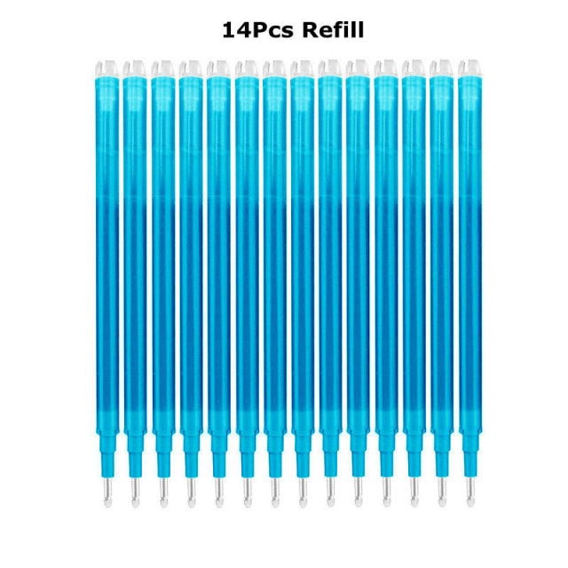 0.7mm Magic Erasable Pen Press Gel Pen Set 8 Colors Erasable Refill Rod Gel Ink Stationery Retractable Pens Washable Handle Rod