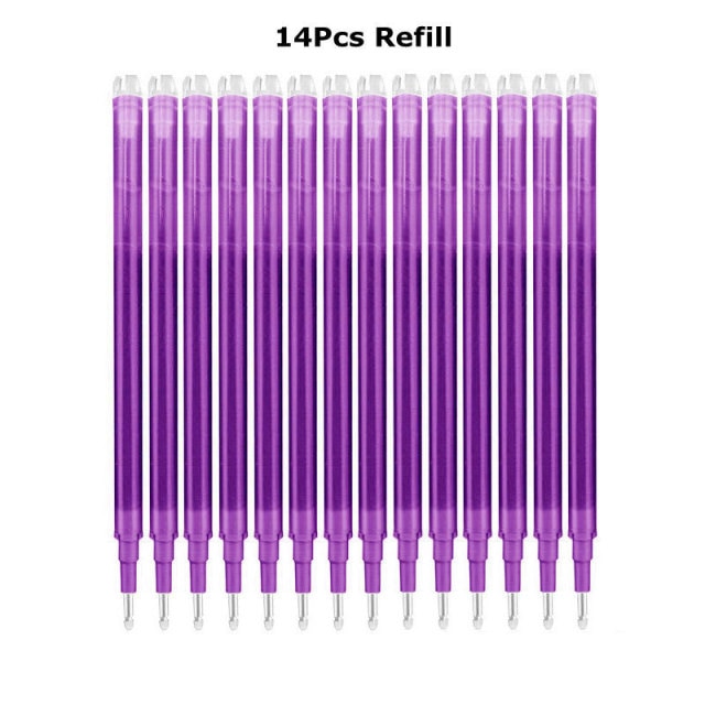 0.7mm Magic Erasable Pen Press Gel Pen Set 8 Colors Erasable Refill Rod Gel Ink Stationery Retractable Pens Washable Handle Rod