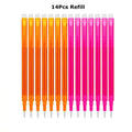 0.7mm Magic Erasable Pen Press Gel Pen Set 8 Colors Erasable Refill Rod Gel Ink Stationery Retractable Pens Washable Handle Rod