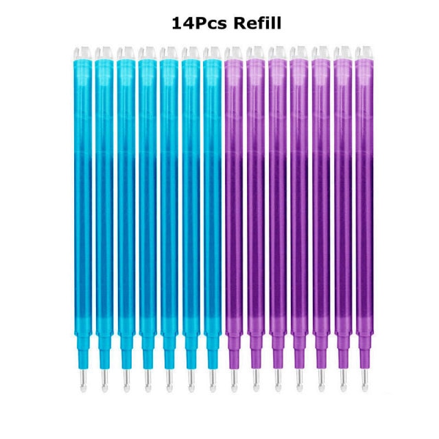 0.7mm Magic Erasable Pen Press Gel Pen Set 8 Colors Erasable Refill Rod Gel Ink Stationery Retractable Pens Washable Handle Rod