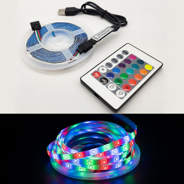 LED Strip Lights Bluetooth Control 5V RGB 2835 USB Flexible Lamp Tape Ribbon Diode For Festival Bedroom Luces TV Desk Decor Luz