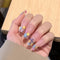 24pc Black Border Wear Long Paragraph Fashion Manicure Patch False Nail Full Cover Wearable Coffin Fake Nail Matte Ballerina Art
