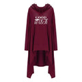 Women hoodies Long Irregular bad witch Tops Kawaii Femmes Sweatshirts Pattern Funny Cotton Cropped Oversize Hoodies dress