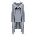 Women hoodies Long Irregular bad witch Tops Kawaii Femmes Sweatshirts Pattern Funny Cotton Cropped Oversize Hoodies dress