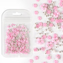 2g/Bag 3D Pink Flower Nail Art Jewelry Mixed Size Steel Ball Nail Supplies For Professional Accessories For DIY Manicure Design