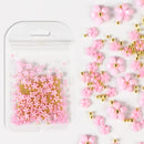 2g/Bag 3D Pink Flower Nail Art Jewelry Mixed Size Steel Ball Nail Supplies For Professional Accessories For DIY Manicure Design