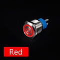 16mm Metal Push Button Switch Ring Lamp Power Symbol Buttons Waterproof  LED Light Self-lock Self-reset  1NO1NC