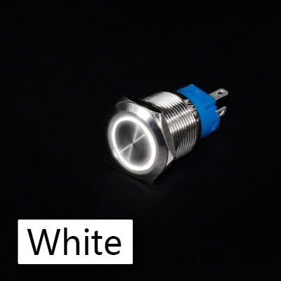 16mm Metal Push Button Switch Ring Lamp Power Symbol Buttons Waterproof  LED Light Self-lock Self-reset  1NO1NC