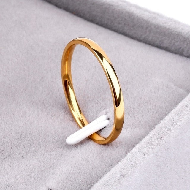 High quality 4mm Wholesale Simple Ring Fashion Rose Gold Ring Men's and Women's Exclusive Couple Wedding Ring