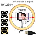 26CM Photography Lighting Phone Ringlight Tripod Stand Photo Led Selfie Remote Fill Ring Light Lamp Video Youtube Live COOK