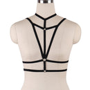JLX.HARNESS Pentagram Bondage Body Harness Lingerie Goth Crop Tops Cage  Lingerie Harness Belt Harness Bra Rave Wear for Women