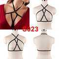 JLX.HARNESS Pentagram Bondage Body Harness Lingerie Goth Crop Tops Cage  Lingerie Harness Belt Harness Bra Rave Wear for Women
