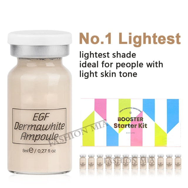 12 vials Korean Cosmetic Dermawhite BB Cream Glow Beginner Starter Kit Stayve Liquid Foundation For Skin Whitening Brightening