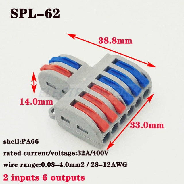 Wire connector SPL-42 Universal Compact Wiring Connection Lighting Push-in Conductor Terminal Block Mini Fast Cable Connector