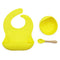 1Set Baby Bowl&Bib Personalized Name Baby Dishes Non-Slip Crockery Silicone Baby Feeding Bowl Tableware BPA Free for Baby Plate