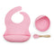 1Set Baby Bowl&Bib Personalized Name Baby Dishes Non-Slip Crockery Silicone Baby Feeding Bowl Tableware BPA Free for Baby Plate