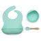 1Set Baby Bowl&Bib Personalized Name Baby Dishes Non-Slip Crockery Silicone Baby Feeding Bowl Tableware BPA Free for Baby Plate