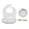 1Set Baby Bowl&Bib Personalized Name Baby Dishes Non-Slip Crockery Silicone Baby Feeding Bowl Tableware BPA Free for Baby Plate