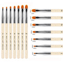 Nail Art Brush Set Manicure Tools Gradient Gel Nail Polish Builder Drawing Carving Ombre Brushes French Nail Design Painting Pen