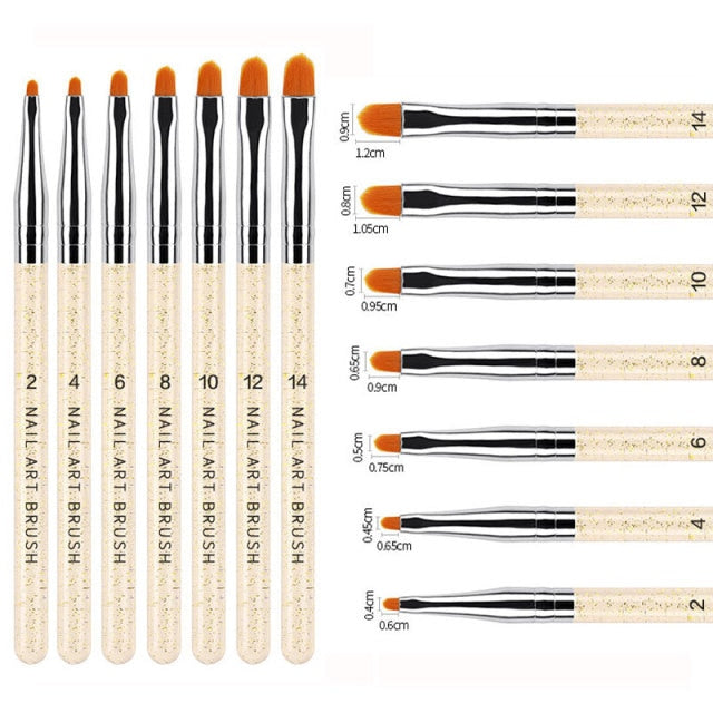 Nail Art Brush Set Manicure Tools Gradient Gel Nail Polish Builder Drawing Carving Ombre Brushes French Nail Design Painting Pen