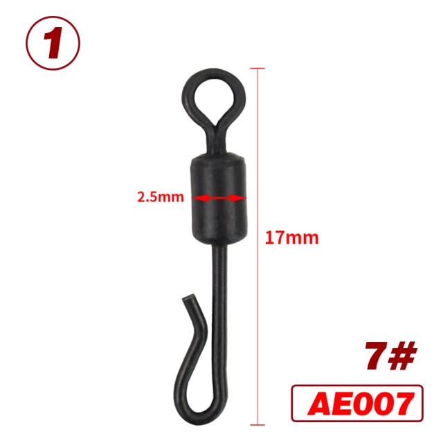 25 piece Carp Fishing Swivels Quick Change Stainless Steel for Carp Fishing Rig Fishing Accessories Terminal Tackle