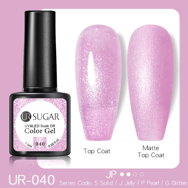 UR SUGAR Reflective Glitter Gel Nail Polish Shiny Nail Gel Semi Permanent Nail Art Varnishes For  Need Base Top Coat