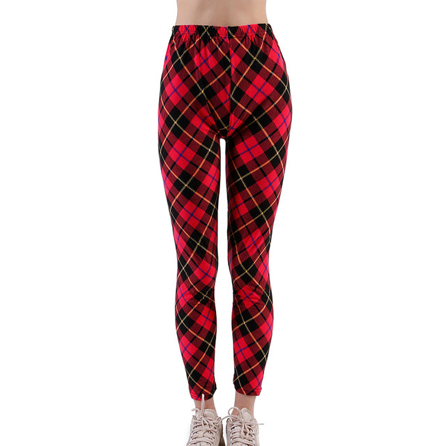 CHSDCSI Hot 2021 Print Flower Leggings Leggins Houndstooth Legins Plaid Thin Pant Fashion Stripe Women Aptitud Trousers