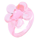 New Cute Transparent Resin Acrylic Handmade Beaded Rhinestone Colourful Geometric Square Round Rings for Women Y2k Jewelry Party