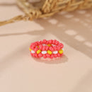 New Cute Transparent Resin Acrylic Handmade Beaded Rhinestone Colourful Geometric Square Round Rings for Women Y2k Jewelry Party