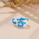 New Cute Transparent Resin Acrylic Handmade Beaded Rhinestone Colourful Geometric Square Round Rings for Women Y2k Jewelry Party