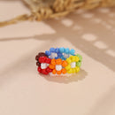 New Cute Transparent Resin Acrylic Handmade Beaded Rhinestone Colourful Geometric Square Round Rings for Women Y2k Jewelry Party