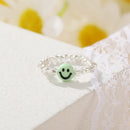 New Cute Transparent Resin Acrylic Handmade Beaded Rhinestone Colourful Geometric Square Round Rings for Women Y2k Jewelry Party