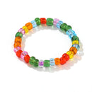 New Cute Transparent Resin Acrylic Handmade Beaded Rhinestone Colourful Geometric Square Round Rings for Women Y2k Jewelry Party