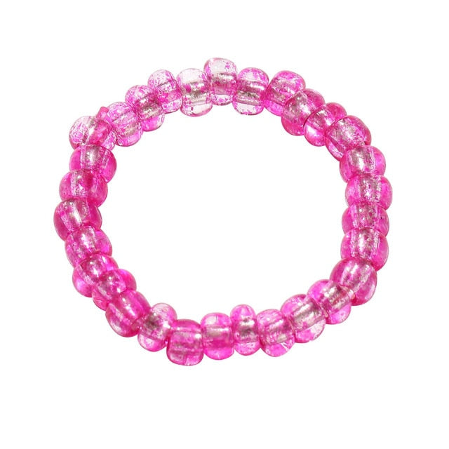 New Cute Transparent Resin Acrylic Handmade Beaded Rhinestone Colourful Geometric Square Round Rings for Women Y2k Jewelry Party