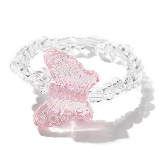 New Cute Transparent Resin Acrylic Handmade Beaded Rhinestone Colourful Geometric Square Round Rings for Women Y2k Jewelry Party