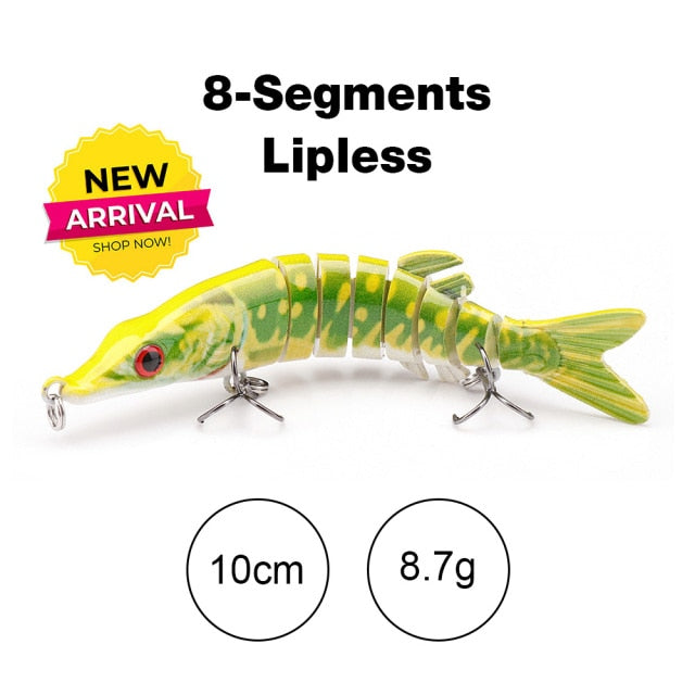 TREHOOK 10cm/12.5cm Pike Wobblers for Fishing Artificial Bait Hard Multi Jointed Swimbait Crankbait Lifelike Fishing Lure Tackle