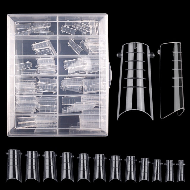 Fake Nails Poly Extension Gel Dual Nail Form Coffin Nails Clear Ballerina Nail Tips Full Cover 120pcs