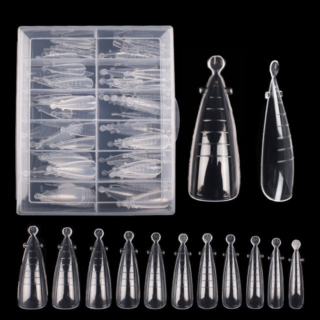 Fake Nails Poly Extension Gel Dual Nail Form Coffin Nails Clear Ballerina Nail Tips Full Cover 120pcs