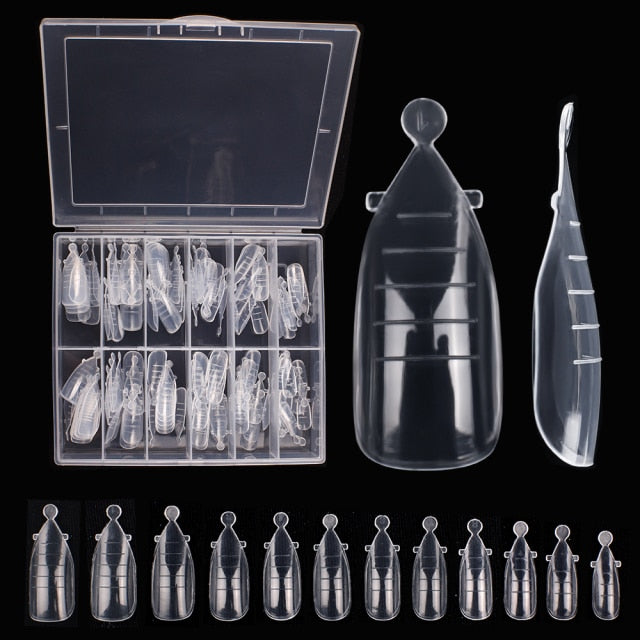 Fake Nails Poly Extension Gel Dual Nail Form Coffin Nails Clear Ballerina Nail Tips Full Cover 120pcs