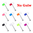 10pc Luminous Glow Tongue Rings Stud Nipple Ring Piercing Barbell Bar Acrylic Cartilage Helix for Women Fashion Body Jewelry 14G
