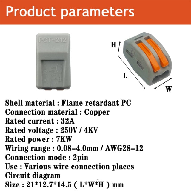 1/3/5/10/100pcs Universal Cable wire Connectors 222 TYPE Fast Home Compact wire Connection push in Wiring Terminal Block 2-8 Pin