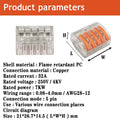 1/3/5/10/100pcs Universal Cable wire Connectors 222 TYPE Fast Home Compact wire Connection push in Wiring Terminal Block 2-8 Pin