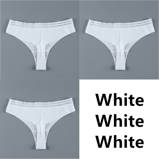 Panties For Women Seamless Panty Set Solid Invisible Underwear Sexy Low Waist Briefs Women's Underpants Lingerie Dropship 3 Pcs
