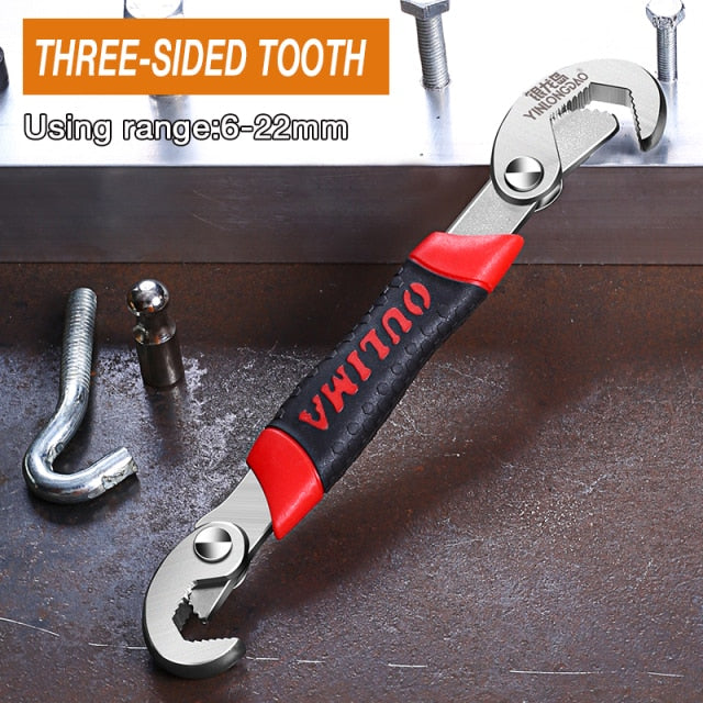 AI-ROAD 14-30/30-60mm Universal Key Pipe Wrench Open End Spanner Set High-carbon Steel Snap N Grip Tool Plumber Multi Hand Tool