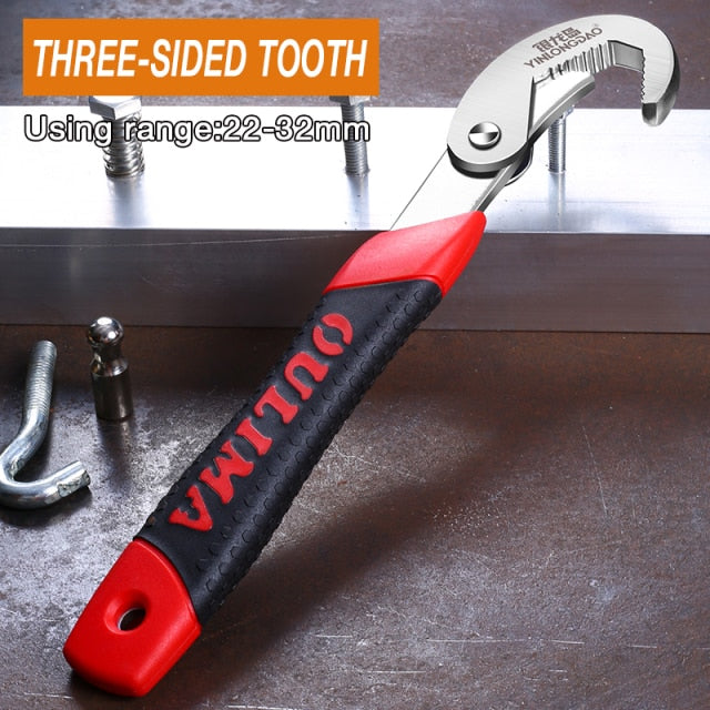 AI-ROAD 14-30/30-60mm Universal Key Pipe Wrench Open End Spanner Set High-carbon Steel Snap N Grip Tool Plumber Multi Hand Tool